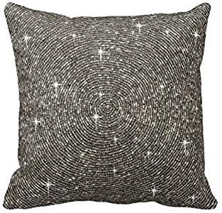 Decorative Cushion Cover White, Silver, Gray, Bling, Diamond, Glitter Throw Pillow Cover 18X18