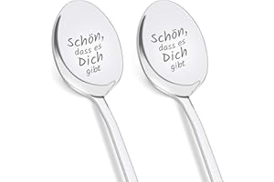 ‎PRSTENLY PRSTENLY Beste Freundin Geschenke, 2 Stücke Kaffeelöffel mit Gravur - Schön, Dass Es Dich Gibt, Geschenke für Frauen Männer Freundin Geburtstag Weihnachten, Weihnachtsgeschenke für Frauen