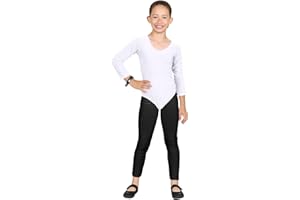 Janisramone Girls Kids New Long Sleeve Gymnastics Dance Ballet Bodysuit Uniform Leotard Top Age 3 To 14 Years