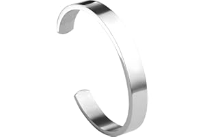 Jovivi Bijoux Bracelet en Acier Inoxydable Poli Finition Jonc Manchette Gourmette Large Ouvert Elégant Punk Rock Femme Homme