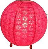 Dimensiï¿œn: 35*40*40 cm, Lámpara de pie de papel de arroz plegable y encantadora con motivo floral integrado, procedente de Nepal