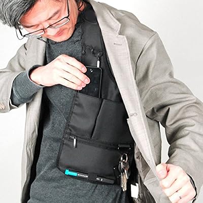 Eurowebb Sacoche gilet en bandoulière multi poche sécurité antivol