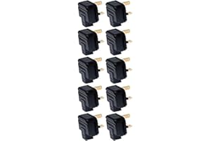 INSTOCK Permaplug Rubber Plugs 3-Pin 13A Black Pack of 10