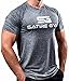 Fitness T-Shirt Herren - Funktionelle Sport Bekleidung - Geeignet Für Workout, Training - Slim Fit - Farbe Grau Anthrazit Meliert - Satire Gym (grau meliert, L)
