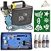 Produktbild PROFI AIRBRUSH SET ULTIMATE Set I mit 6* TATTOO und 4* FARBEN KIT mit sehr leisem AIRBRUSH KOMPRESSOR, UNIVERSAL AIRBRUSH PISTOLE DOUBLE ACTION inkl. 3 Düsen + Nadeln + Fliesbecher + Glas und Druckluftschlauch integr. 2 fach Airbrush HALTERUNG