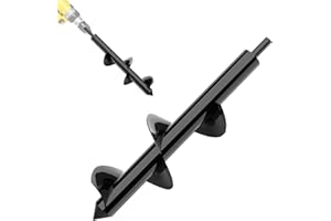 Sinirttou Gartenbohrer Erdlochbohrer für Garten Schnecken Spiralbohrer für Akkuschrauber, Schwerlast Gartenbohrer zum Pflanzen,Garten Schnecken Spiralbohrer,Pflanzbohrer( 9 x 40 cm)