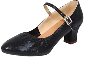 CELUCKE SANDALETTE Damen Standard Tanzschuhe Flamenco Pumps Prinzessinnen Schuhe Jazzschuhe Trainingsschuhe Mittelhohe Weiche Sohle für Ballerina Latein Salsa Tango Celucke