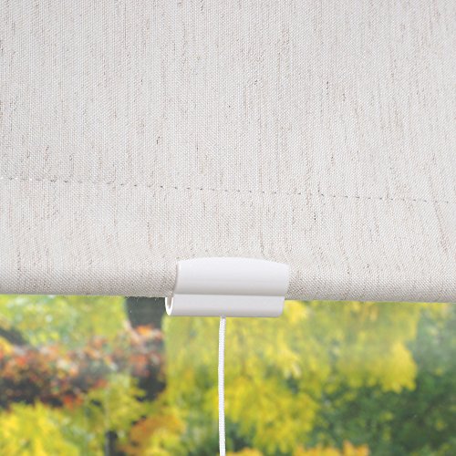 HOMELIA Thermo Spring- bzw. Schnapprollo „Made in Germany“ / Verdunklung mit silberner Thermo-Beschichtung / 082 x 180 leinen silber / Wand-und Deckenmontage - 4