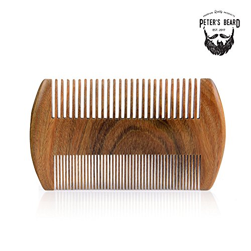 PETERS BEARD Pemium Bartkamm aus Sandelholz mit PU Leather Travel Case – Professionelle Bartpflege – 2 Jahren Zufriedenheitsgarantie – Ideal für den Einsatz mit Bart Öl, Balsam - 6