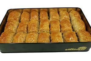 Gulluoglu Turkish Baklava with Pistachio 21 pieces (750gr), metal - tin box, daily fresh shipment from Istanbul/Turkey