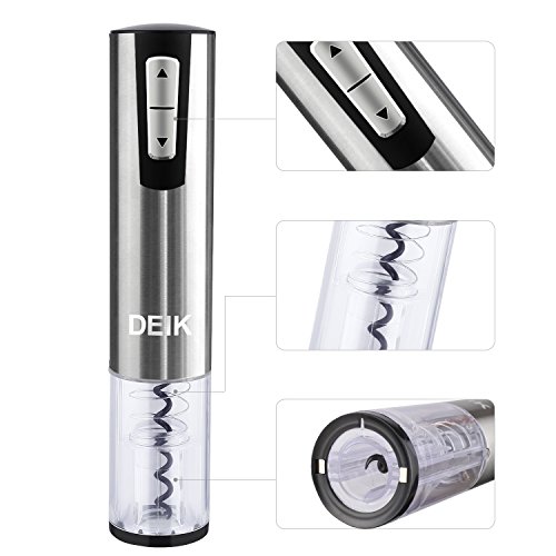 Deik Korkenzieher, Elektrischer Korkenzieher, Elektrische Flaschenöffner Korkenzieher, Elektrischer Flaschenöffner, Kapselschneider für Weinflaschen, Aufladungsbasis mit Geliefert, Silber - 4