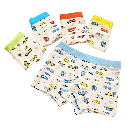 De feuilles Chic-Chic Boxer Slip Lot DE 5 Garçon Bébé Enfant Culotte Pantalon sous-Vêtement en Coton Motif Mignon Voiture 4-6ans