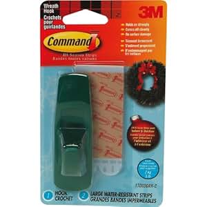 Command Christmas Wreath Hook for Front Door Wreaths with Command Water ...