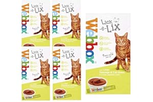Webbox Lick-e-Lix Yoghurt with Liver Sausage and Cat Grass 5 x 15g Sachets (Pack of 6)