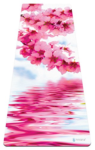 Esterilla premiun de yoga y toalla suave, caucho natural, biodegradable, respetuoso con el medio ambiente, antideslizante para Bikram Yoga, Hot Yoga, Ashtanga Vinyasa, pilates, Spring Apple Blossom