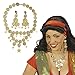 Produktbild Gipsy Schmuck Set Halskette und Ohrringe gold Orient Goldschmuck Bauchtanz Modeschmuck Piraten Schmuckset 1001 Nacht Accessoires Karneval Kostüm Damen Zubehör