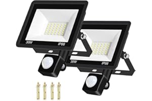 CLUHERTVY Security Lights Outdoor Motion Sensor,72 LEDs Spotlight Motion Detector,IP66 Waterproof Floodlights,6500K Outside Lights with Sensor,Suitable for Garden,Backyard,Garage (30 2PCS)