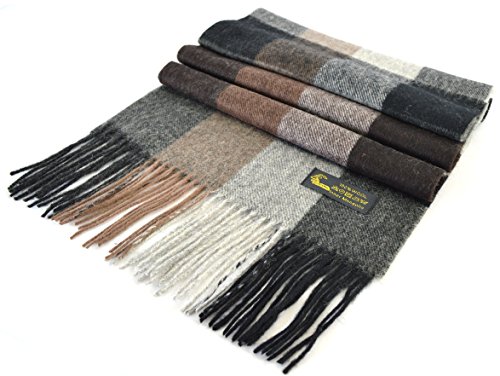 GFM Bufanda alta calidad 100% lana para hombre para otoño e invierno (.Wool 100% (#Y12) - Grey Brown)