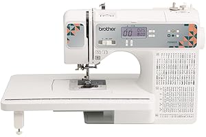 Brother FS200CE Sewing Machine, 200 stitches, 2 lettering, Wides Table, Hard Case, White