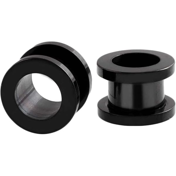 Tunnel Oreille Titane G23 Noir Ou Argenté - Piercing Évasé Filetage à Vis 3 à 30mm