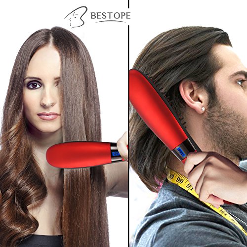 Glätteisen BESTOPE Haarglätter Bürste Glättbürste Mit Schnellaufheizungs Funktion Und Perfekt Hitzeschutz Absolut-Anti-Verbrühung Anion Haarbürste Kamm Pflege für Frauen als auch Männer - 6
