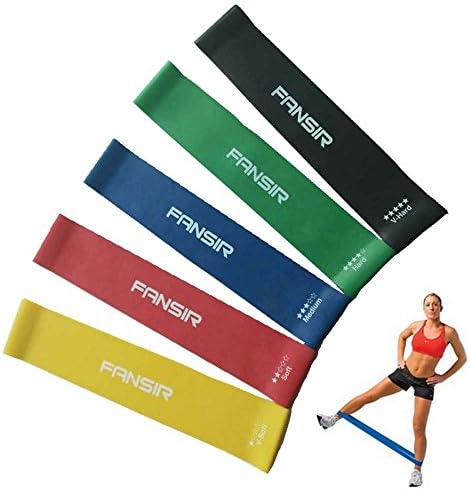 Resistance Loop Bands for Exercise &amp; Fitness, Best for Training Legs Knee Arms and Low to Heavy Duty Workout and Exercise For Improving Rehabilitation, Strength, Mobility, Yoga, Pilates（5 Set）