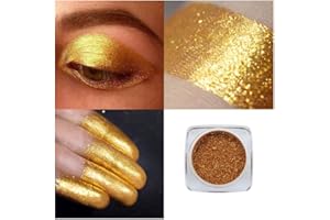 Lucoss Ombretto Glitter Occhi,Ombretto in Polvere Glitterato Ombretti Metallic Marrone/Verde/Argento/Nero/Viola/Oro/Blu/Rosso/Giallo