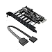 Produktbild ORICO USB 3.0 7 Ports PCI-E Erweiterungskartenadapter HUB-Controller-Karte für Windows Vista PC-Laptop (PVU3-7U)