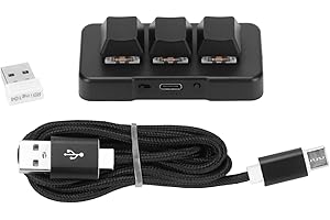 FOLANDA Mini Teclado USB de 3 Teclas, Teclado Mecánico para Juegos con Retroiluminación RGB con 3 Modos de Conexión, Mini Teclado Mecánico Estándar de Programación Inalámbrico Ergonómico de 2,4 G