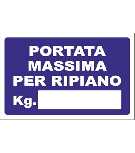 Cartello Segnaletico UNI Portata Massima M-ITALY - Adesivo O Forex/Alluminio, 20x30 Cm, Per Interni/Esterni - Foto 2