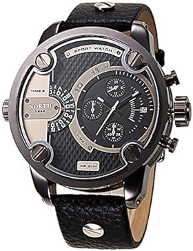 Mode Big Face Großes Gesicht Herrenuhren Quarzuhr Luxus Leder Uhrenarmband Kleine Dekorative Zifferblatt Wasserdicht...