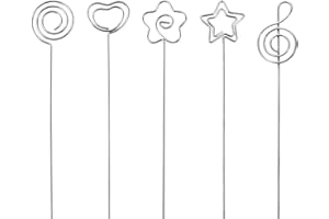 Cyleibe Metalldraht Memo Foto Clip, 50 Stück Zettelclips, Fotohalter DIY Handwerk Draht Klammern, Stehen Memo Foto Clip für Hochzeit Geburtstag Party Tischdeko