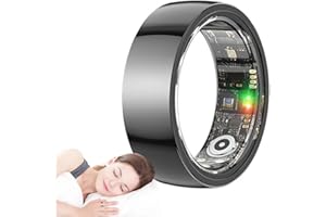 Yeabomy Bague Connectée Homme Femme, Smart Ring Surveillance du Sommeil, IP68 Étanche Smartrings Sportifs Trackers d'Activité Podomètre, pour Les appareils Android et iOS (Noir, Nombre 7)