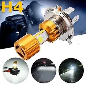 Ezip H4 Missile Projector LED Headlight Bulb High Low Beam CREE LED Driving DRL Light(9W,Pack of 1) (Golden/Silver) For Bajaj Pulsar RS 200 (ABS)