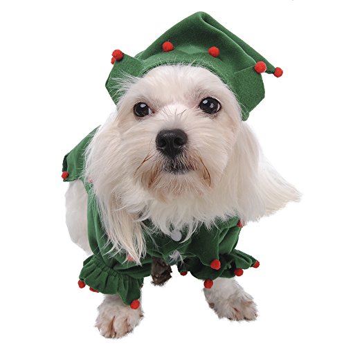 Samber-Puppy-Dog-Christmas-Elves-Costume-Lovely-Green-Pet-Dog-Clothes-With-Hat