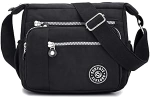 Milky Way Womens Nylon Crossbody Bag Waterproof Multi-Pocket Shoulder Tote Lightweight Travel Messenger Bag