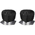 Turbine Roof Vent Cover House - Nopwer Roof Turbine Hoods Shield Canvas 20" x 20" 2Pcs Black