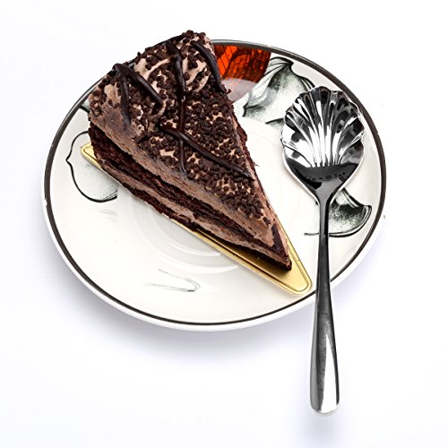 Zucker Löffel Dessertlöffel, Edelstahl mit muschelförmigem Design,qualität verwendet für Kaffee,Tee,Kuchen, Zucker,Dessert Eis Löffel,4 pack - 4