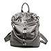 Produktbild Rucksack QOALZM MS PU Leder College Classic Wilde Erwachsene Schultern Rucksack 42 32 Unzen (oz),Grey-OneSize