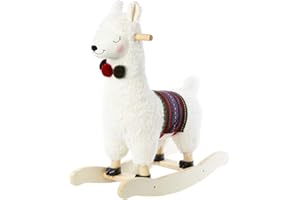 labebe Kinder Schaukelpferd Plüsch, Stofftier Schaukelstuhl Spielzeug, Alpaka Rocker