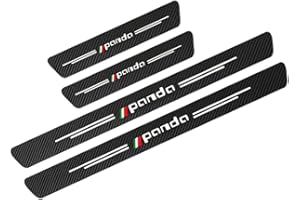 AISOWAY HBKJ Fibra di Carbonio Guardia Porta Soglia 4 Pezzi per Fiat Panda 2021 2020 2019 2018 2016 Battitacco Prevenire L'Usura AntiGraffio Accessori Styling Dll'auto