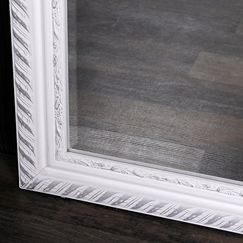 WANDSPIEGEL BAROCK Weiß-Silber ANTIK DESIGN SPIEGEL Stripe 140x50cm HOLZRAHMEN - 5