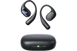 1MORE Open Ear Earbuds S31, 14.2 mm Driver Deep Bass Earphones, 4 Mics for Clear Call, Bluetooth 5.3, Snug Fit, Lightweight Ear Hooks, 30H Playtime, Wireless Headphones for Sport Workout Yoga, Black