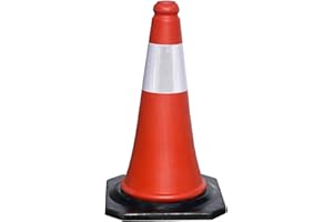 WOLFPACK 15050422 Rubber Base Traffic Cone (50 cm, Reflective)