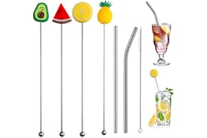 YUFANA 7 Stück Bunter Cocktail Stirrer,Cocktail Rührer Cocktail Stirrer Rührstäbchen Metall,Cocktailspieße Stäbchens Swizzle Stick Cocktailrührer aus Acryl Cocktail Stirrer,für Party Bar Café Restaurant