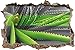 Produktbild Pixxprint 3D_WD_5266_92x62 grüne Aloe Vera Pflanze Wanddurchbruch 3D Wandtattoo, Vinyl, schwarz/weiß, 92 x 62 x 0,02 cm