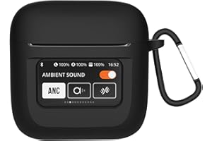 GIOPUEY Hülle Kompatibel mit JBL Tour Pro 2, Silikon Stoßfeste Schutzhülle, Ultradünn Case Cover, Kein Geruch, Hülle Silikon - Schwarz