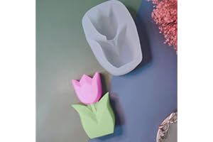HyzaPhix Resina Stampi Fiore Stampo Epossidico Girasole Tulipano Stampini Candele Fai da Te Silicone Mould per Cioccolato, Torte, Fondente, Sapone, Candela (Tulip)