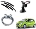Auto Pearl Premium Quality Car Accessories Combo of Car Rain Wind Door Visor Side Window Deflector. & Full Steel Towing Tow Cable 2000kgs 6mm Heavy Duty 4Mtr. & Universal Car Windshield Mount Holder Mobile Stand. For Chevrolet Beat Type-2 RS.1636.00