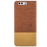 Zanasta Designs Tasche Huawei Nova Plus (MLA-L11) Hülle Flip Case Slim Schutzhülle Handytasche mit Kartenfach, Standfunktion | Rotbraun - 